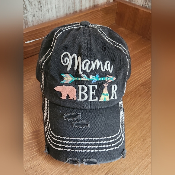 KBETHOS Accessories - KBETHOS Black 'Mama Bear' Embroidered Cap